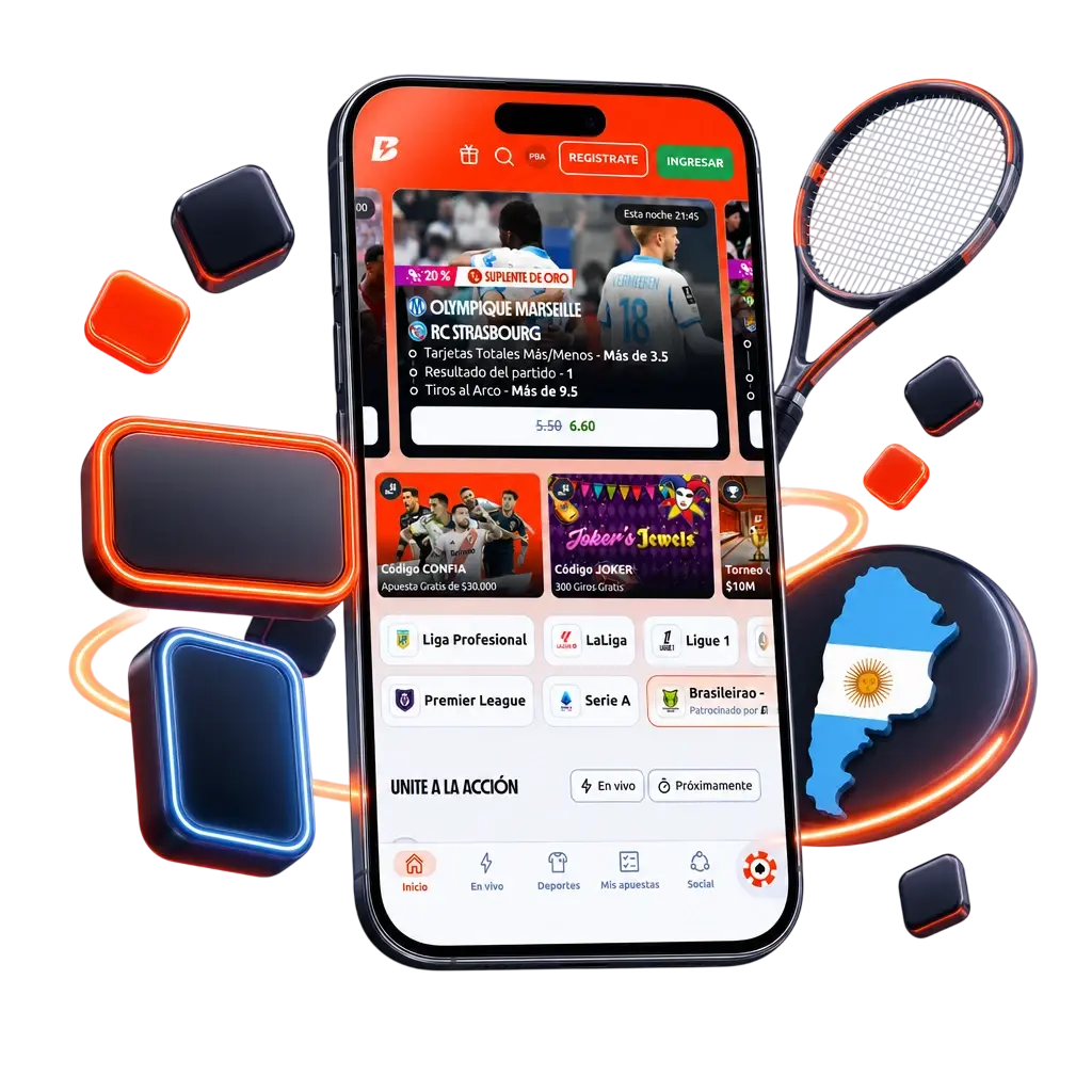 App de Betano para apostar en tenis desde Android e iOS, con mismas cuotas, mercados y cuenta que la web.