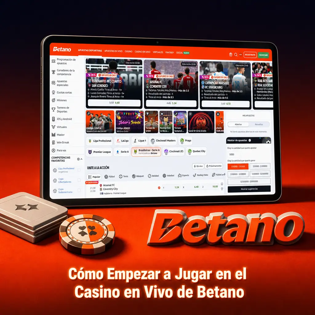 Pasos para registrarse y empezar a jugar en el casino en vivo de Betano con cuenta y saldo cargado